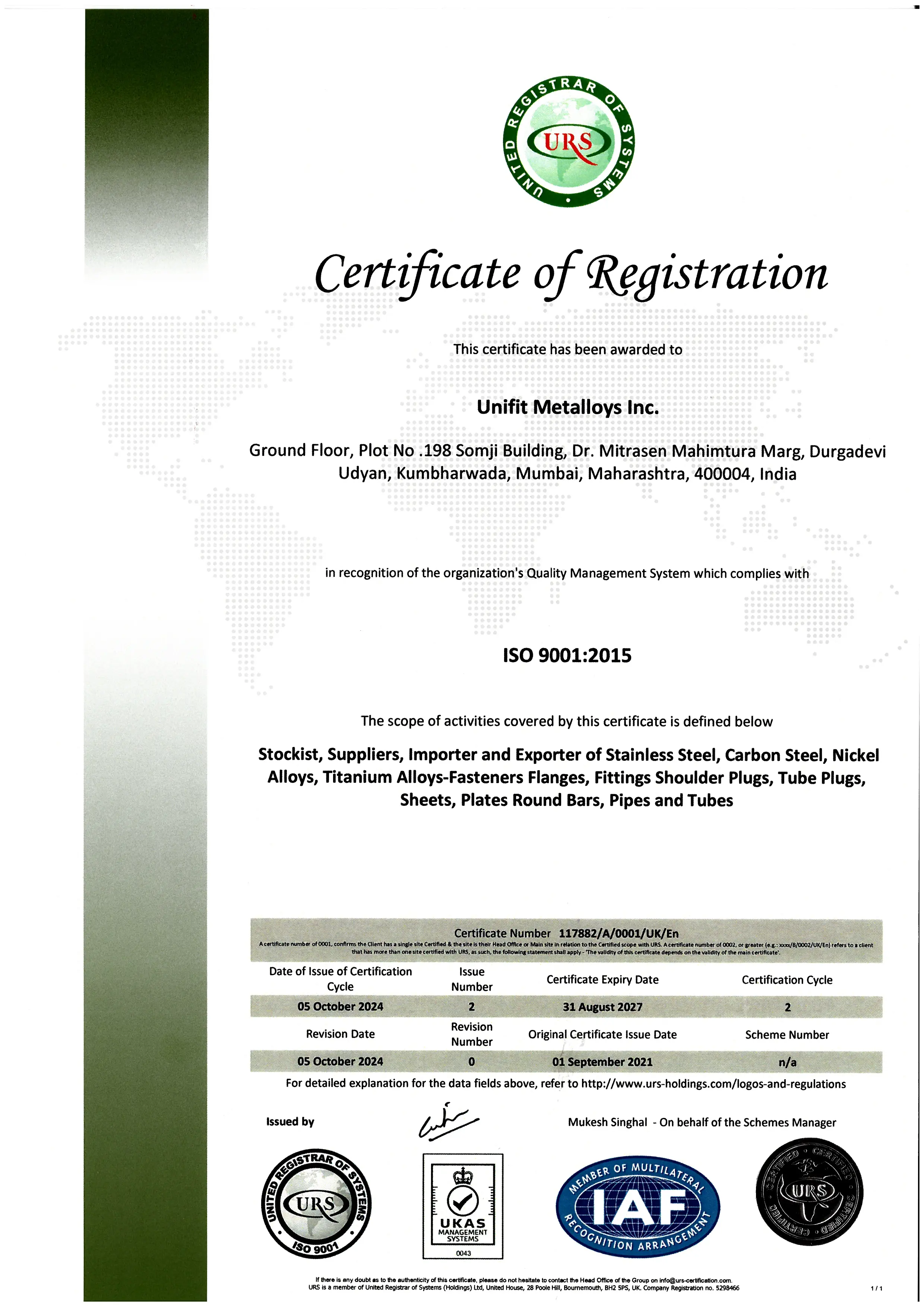Certifications